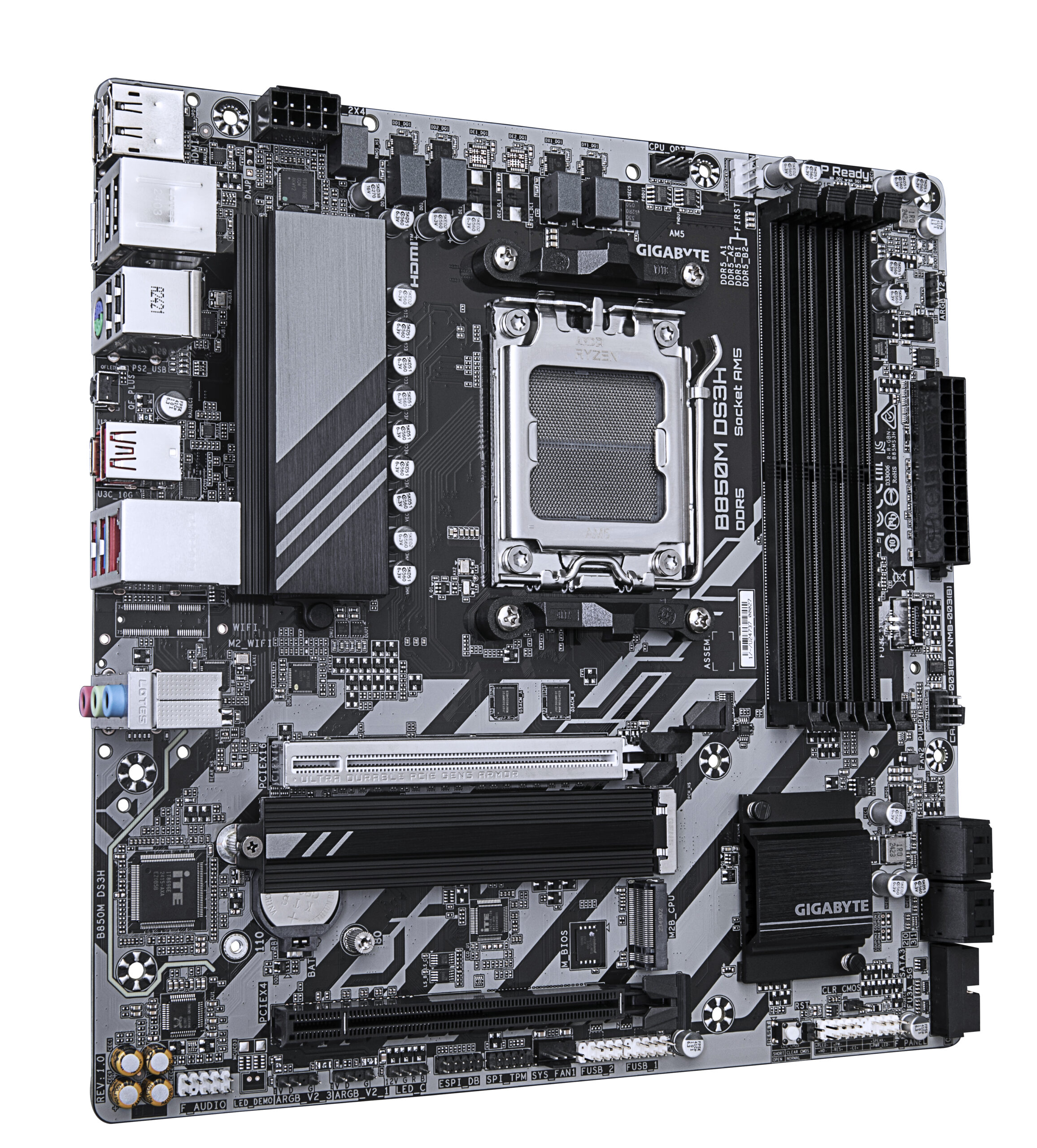 GIGABYTE B850M DS3H moederbord AMD B850 Socket AM5 micro ATX - Afbeelding 3