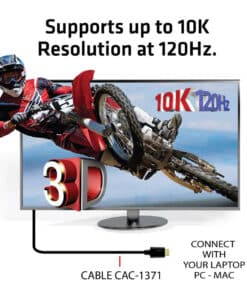 CLUB3D Ultra High Speed HDMI 4K120Hz, 144Hz Certified Cable 48Gbps M/M 1 m/3.28 ft 1Meter - Afbeelding 4