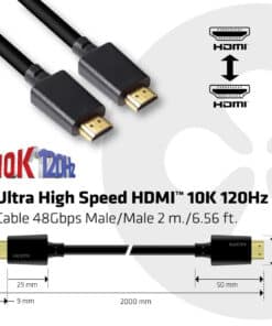 CLUB3D Ultra High Speed HDMI 4K120Hz, 144Hz Certified Cable 48Gbps M/M 2 m / 6.56 ft - Afbeelding 4