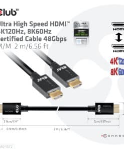 CLUB3D Ultra High Speed HDMI 4K120Hz, 144Hz Certified Cable 48Gbps M/M 2 m / 6.56 ft - Afbeelding 6