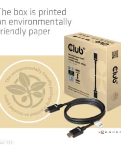 CLUB3D Ultra High Speed HDMI 4K120Hz, 144Hz Certified Cable 48Gbps M/M 2 m / 6.56 ft - Afbeelding 2