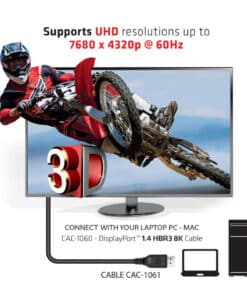 CLUB3D DisplayPort 1.4 HBR3 8K Kabel M/M 5 meter - Afbeelding 6