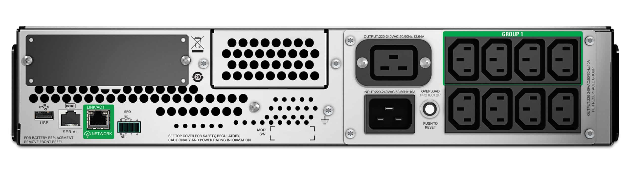 APC Smart-UPS SMT2200RMI2UC - 8x C13, 1x C19, USB, Rackmount 2U, SmartConnect, 2200VA - Afbeelding 2