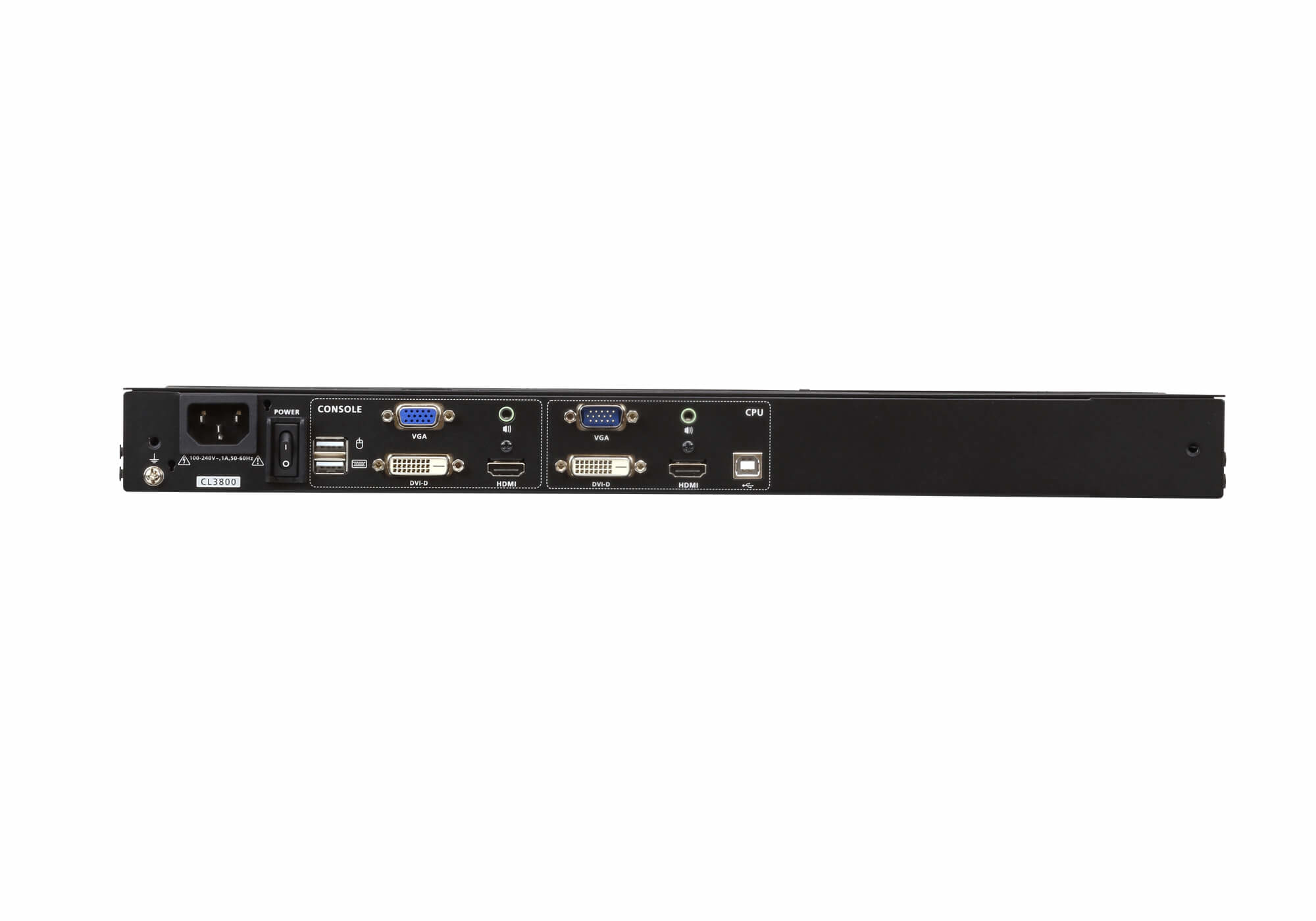 ATEN 1U Ultra Korte Diepte Dubbelvoudige Rail Breedbeeld LCD-console (USB / HDMI / DVI / VGA) - Afbeelding 5