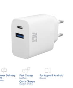 ACT USB-C & USB-A lader 20W met Power Delivery PPS, Quick Charge, GaNFast - Afbeelding 2