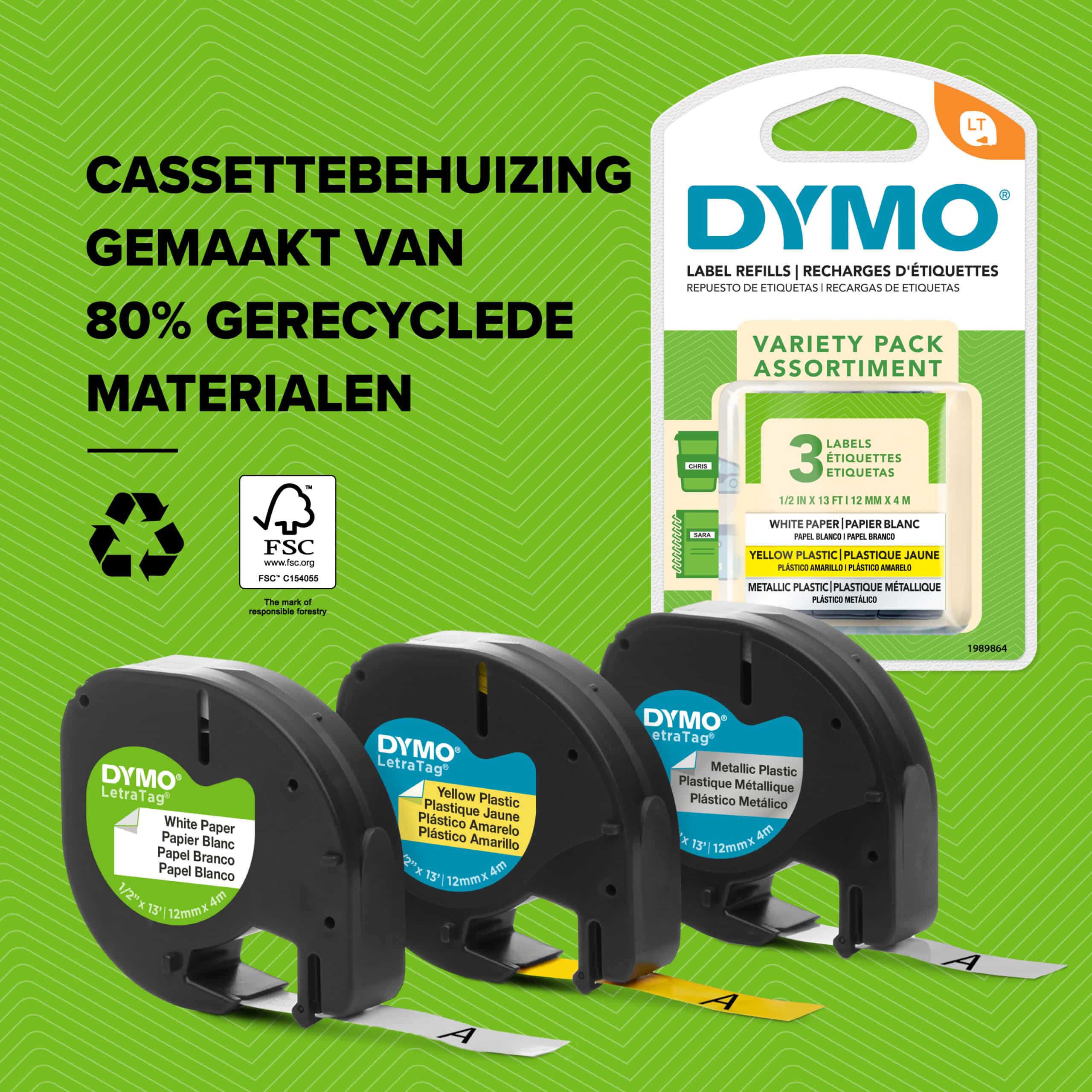 DYMO LetraTag originele plastic labels | Zwarte afdruk op blauwe etiketten | 12 mm x 4 m | Zelfklevende multifunctionele labels voor LetraTag labelprinters | gemaakt in Europa - Afbeelding 8