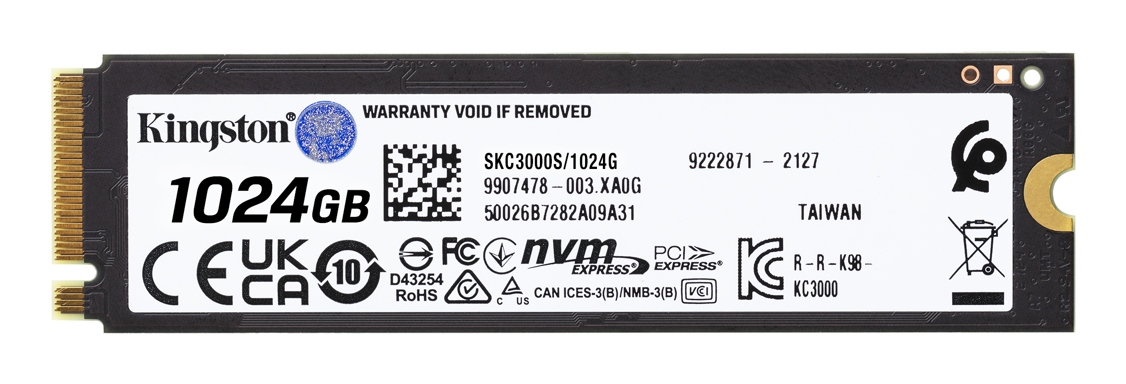Kingston Technology 1024G KC3000 M.2 2280 NVMe SSD - Afbeelding 2