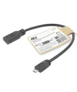 ACT USB Type-C female naar USB micro B 2.0 male adapterkabel 0,2m - Afbeelding 2