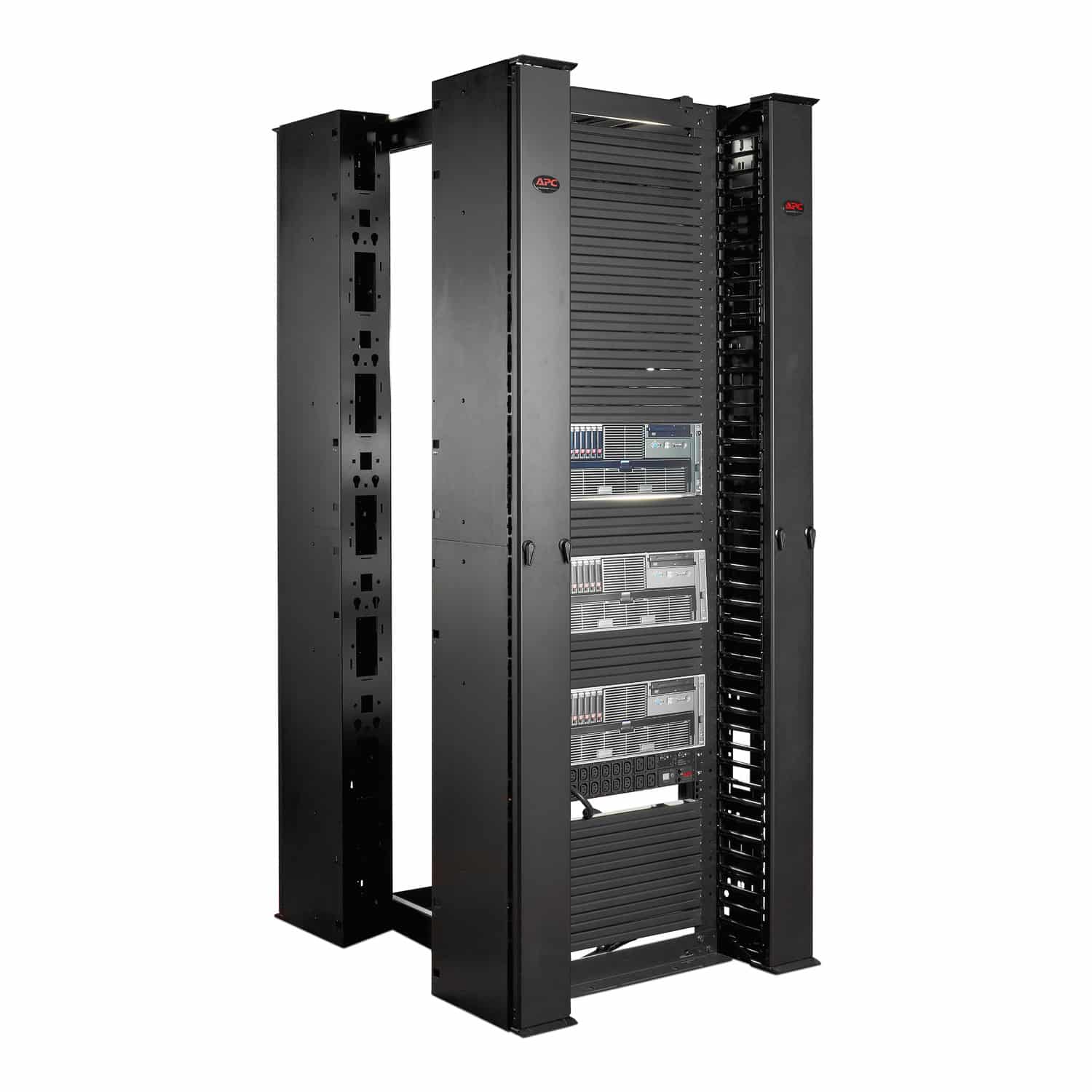APC Veelzijdige, verticale kabelgeleider voor racks met 2 of 4 staanders, 84"H x 6"B, deur aan één zijde - Afbeelding 2