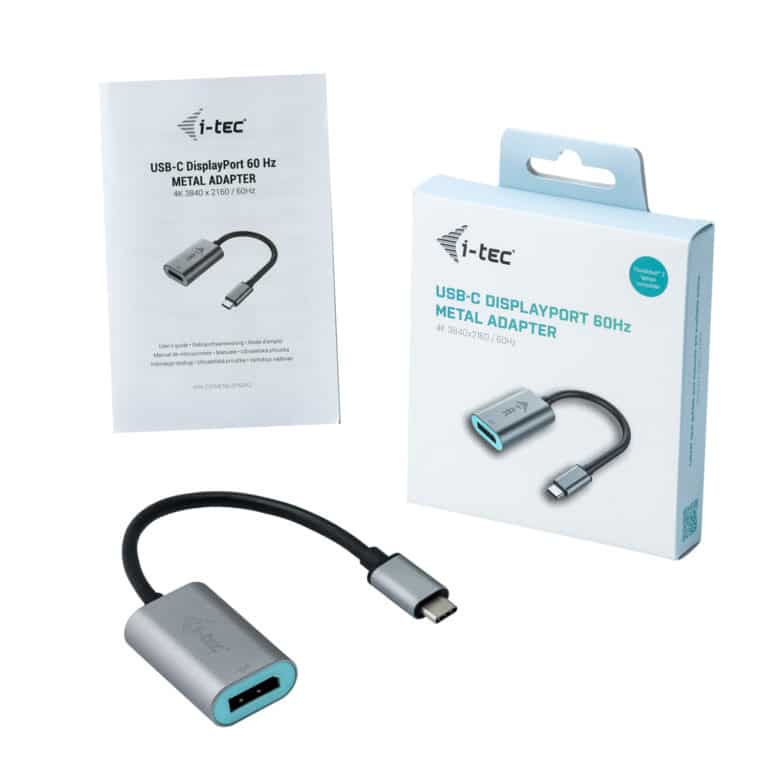 i-tec Metal C31METALDP60HZ video kabel adapter 0,15 m USB Type-C Display Port Grijs, Turkoois - Afbeelding 4