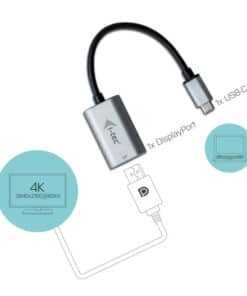 i-tec Metal C31METALDP60HZ video kabel adapter 0,15 m USB Type-C Display Port Grijs, Turkoois - Afbeelding 3