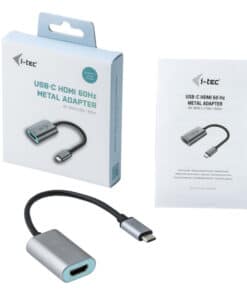 i-tec Metal C31METALHDMI60HZ video kabel adapter 0,15 m USB Type-C HDMI Grijs, Turkoois - Afbeelding 5