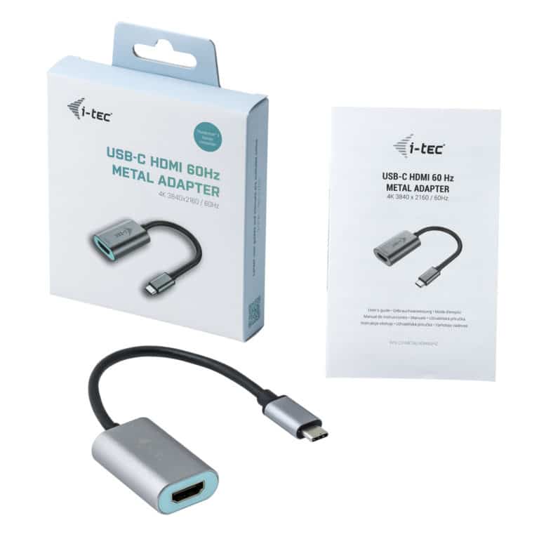 i-tec Metal C31METALHDMI60HZ video kabel adapter 0,15 m USB Type-C HDMI Grijs, Turkoois - Afbeelding 5