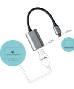 i-tec Metal C31METALHDMI60HZ video kabel adapter 0,15 m USB Type-C HDMI Grijs, Turkoois - Afbeelding 4