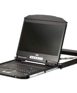 ATEN 1U Ultra Korte Diepte Enkelvoudige Rail Breedbeeld LCD-console (USB / VGA)
