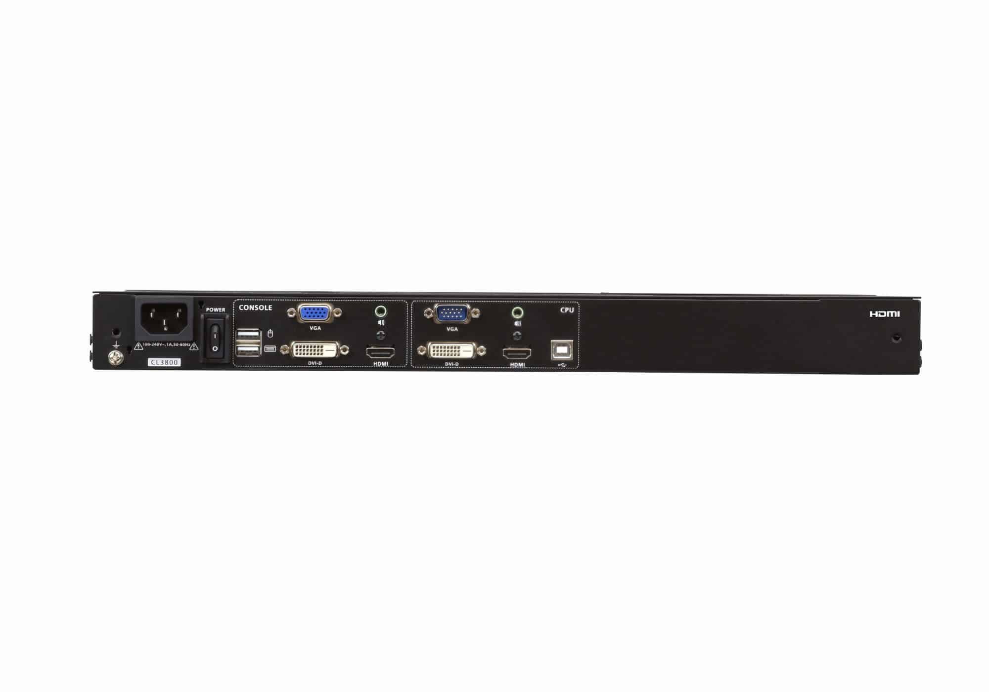 ATEN CL3800NW rack console 47 cm (18.5") 1920 x 1080 Pixels Metaal, Kunststof Zwart 1U - Afbeelding 5