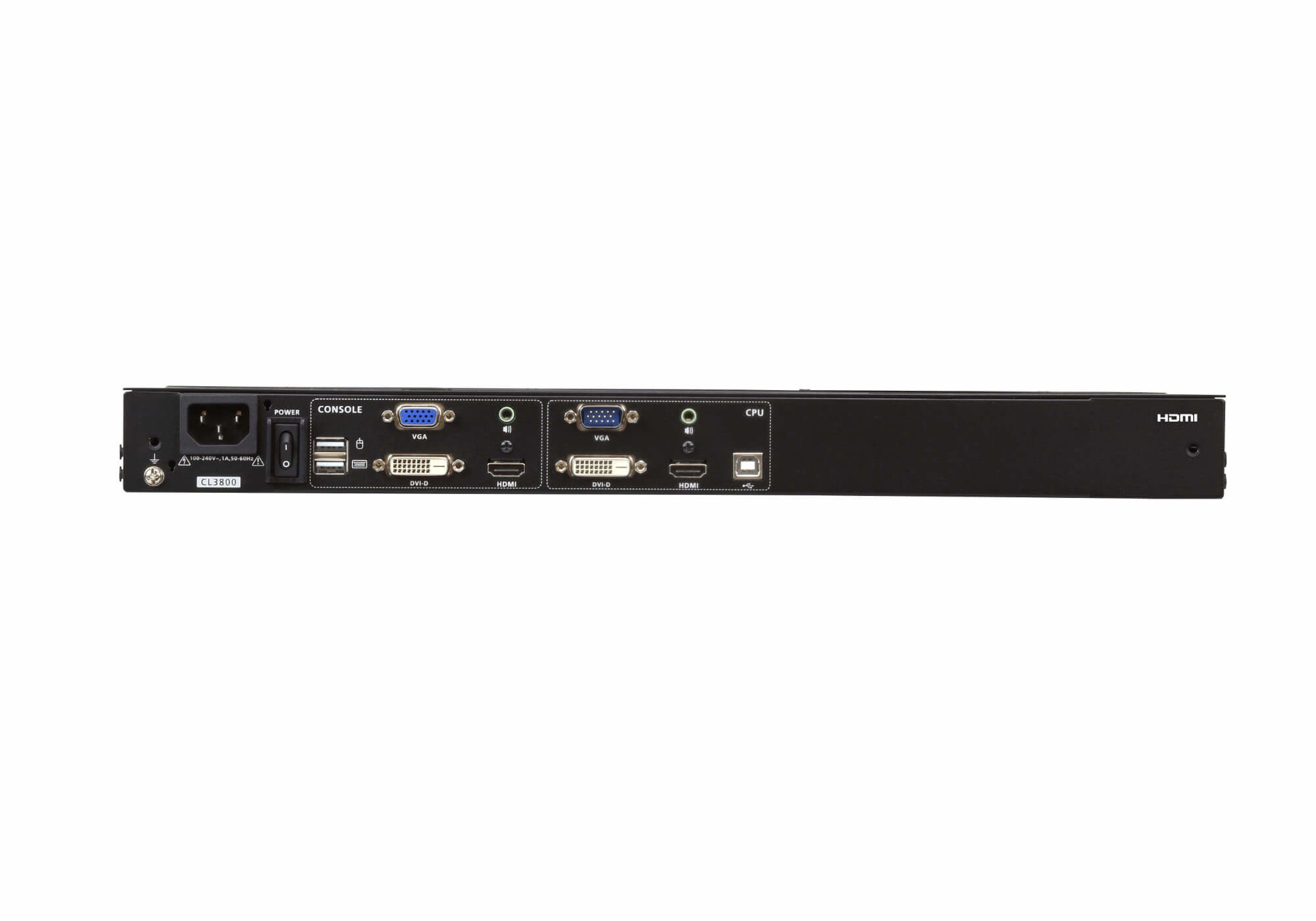 ATEN CL3800NW rack console 47 cm (18.5") 1920 x 1080 Pixels Metaal, Kunststof Zwart 1U - Afbeelding 5