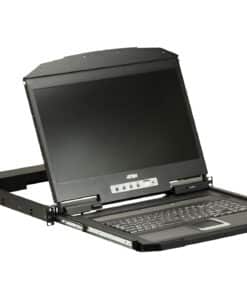 ATEN 1U Ultra Korte Diepte Enkelvoudige Rail Breedbeeld LCD-console (USB / VGA) - Afbeelding 2