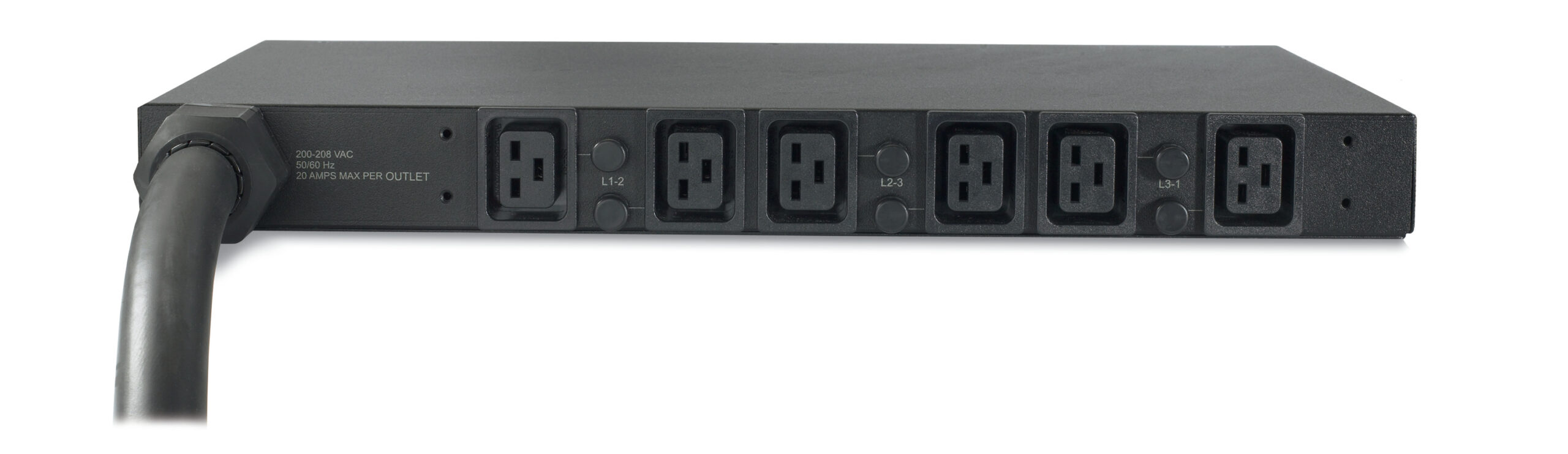 APC Rack PDU, Basic, 1U, 32A, 400V, (6x) C19, IEC 309 32A 3Fase stekker - Afbeelding 6