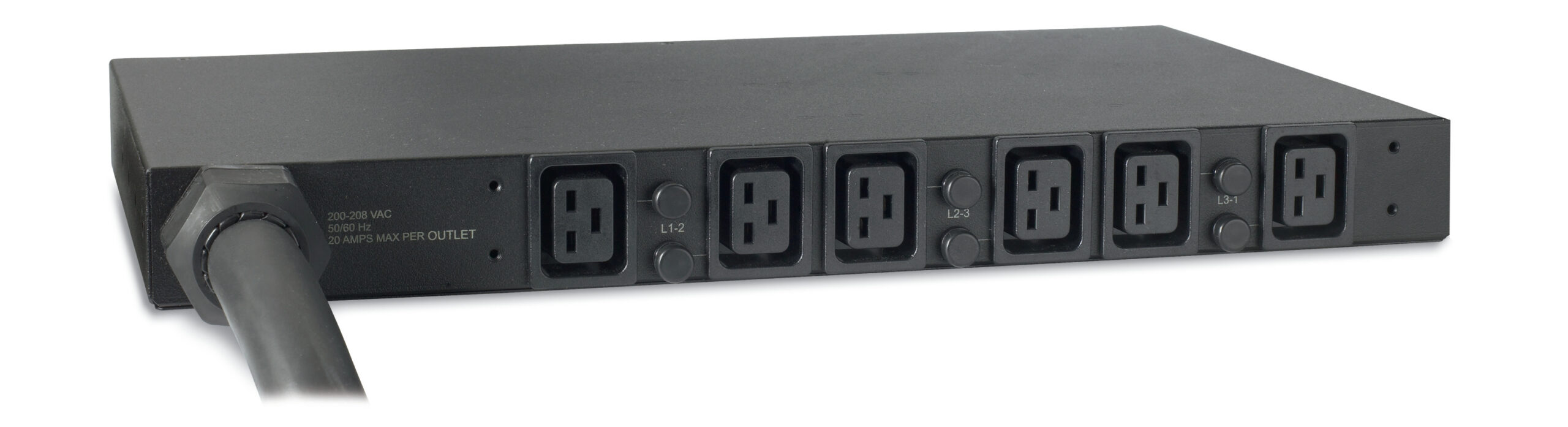 APC Rack PDU, Basic, 1U, 32A, 400V, (6x) C19, IEC 309 32A 3Fase stekker - Afbeelding 7