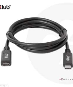 CLUB3D USB Gen1 Type-C Extensie kabel 5Gbps 60W(20V/3A) 4K60Hz M/F 1m/3.28ft - Afbeelding 7