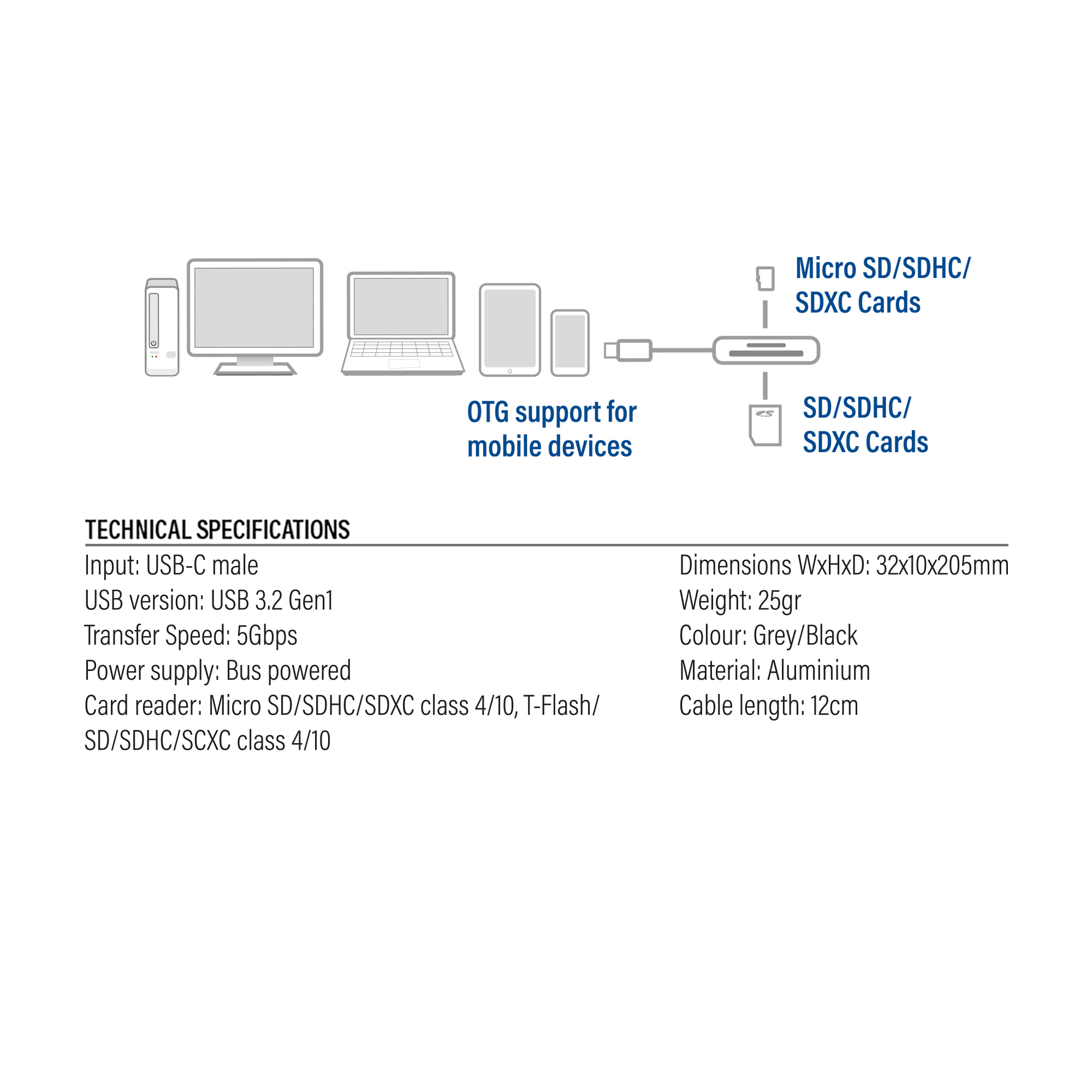 ACT USB-C kaartlezer voor SD en micro SD, SD 4.0 UHS-II - Afbeelding 7