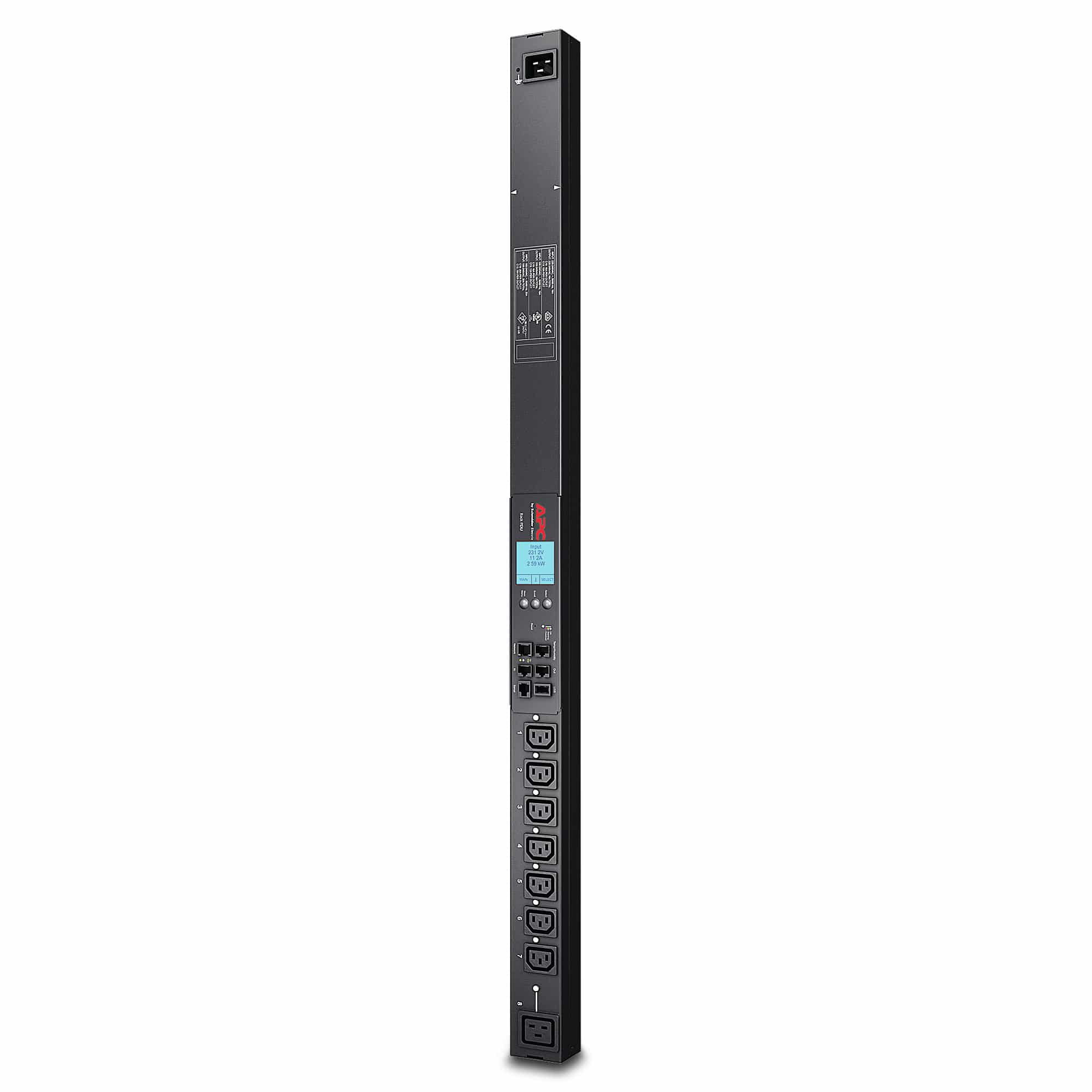 APC Rack PDU, Switched, ZeroU, 16A, 230V, (7x) C13 & (1x) C19, IEC 309 16A stekker - Afbeelding 4