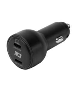 ACT 2-poorts USB-C fast charge autolader 95W met Power Delivery PPS, Quick Charge en GaNFast