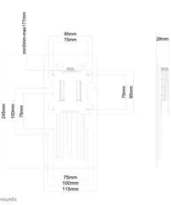 Neomounts FPMA-LIFT100BLACK Hoogteverstelbare VESA-adapter - universeel