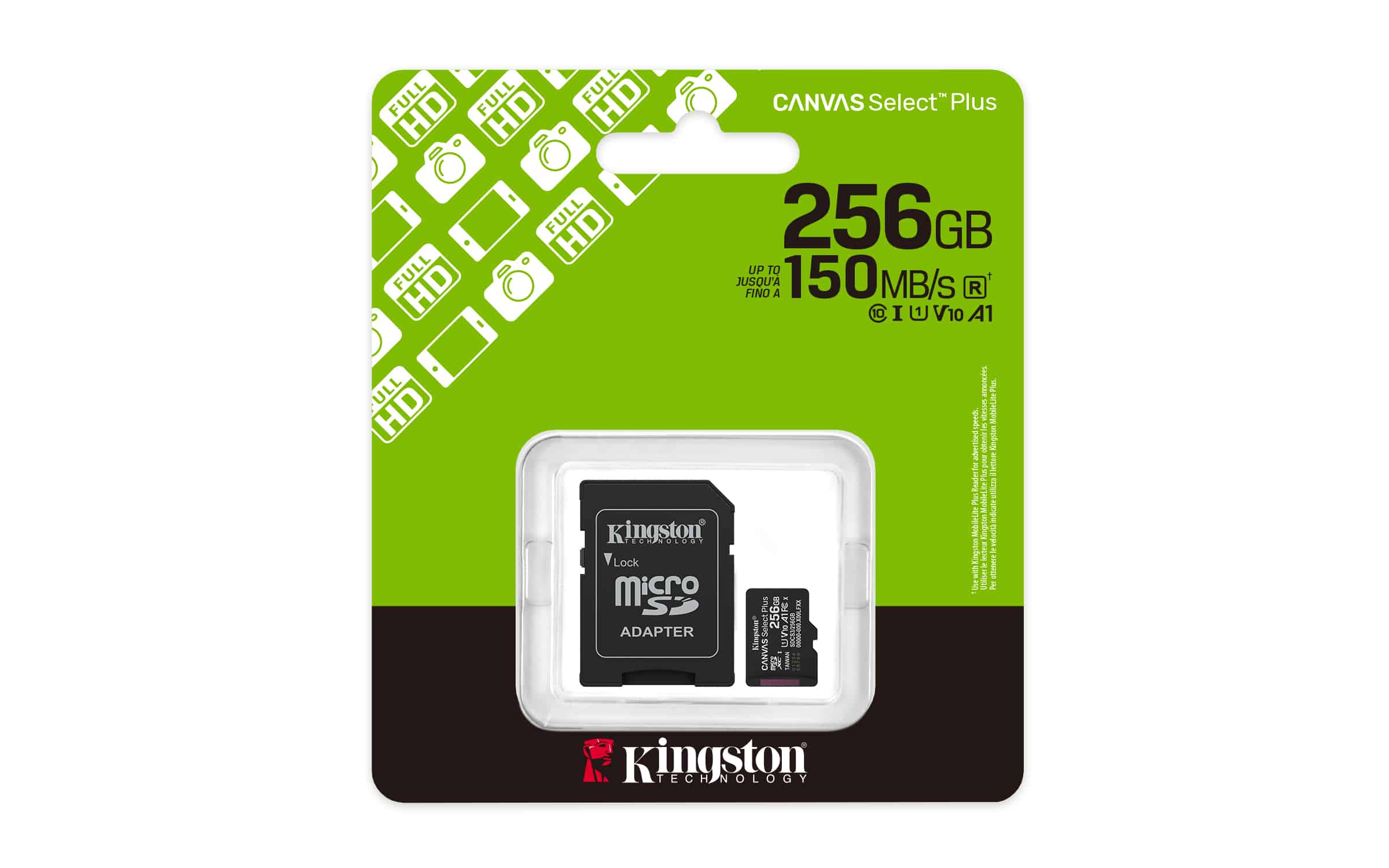 Kingston Technology 256GB microSDXC Canvas Select Plus Gen3 150MB/s A1 kaart + adapter - Afbeelding 5