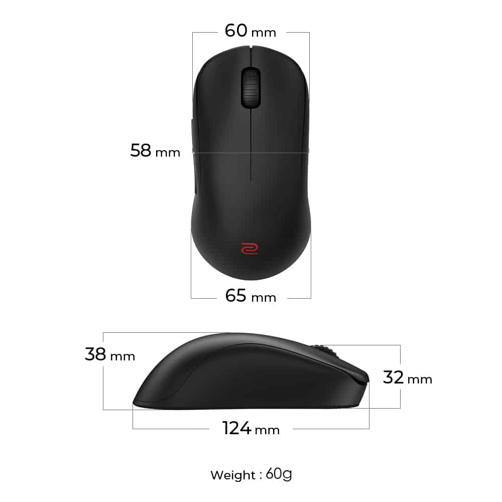 ZOWIE U2 muis Gamen Ambidextrous RF Draadloos Optisch 3200 DPI - Afbeelding 7