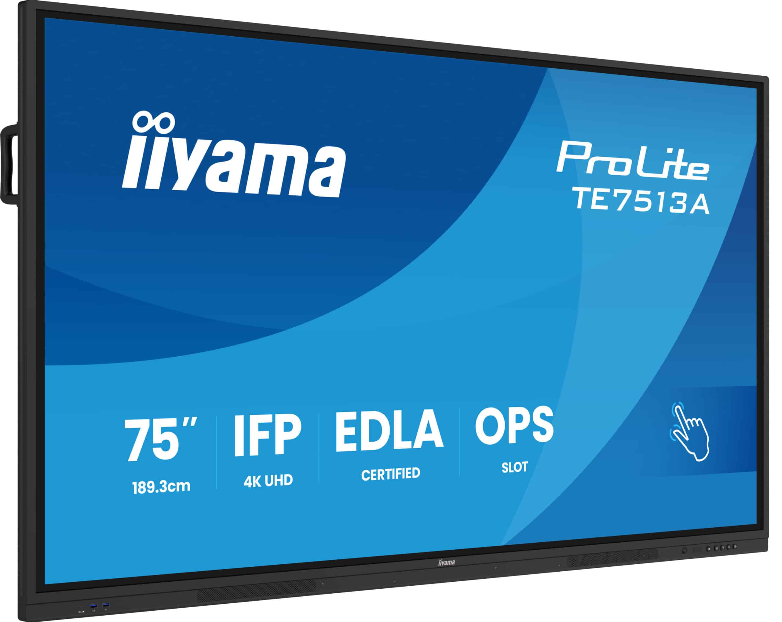 iiyama TE7513A-B2AG beeldkrant Interactief flatscreen 190,5 cm (75") Wifi 500 cd/m² 4K Ultra HD Zwart Touchscreen Type processor Android 24/7