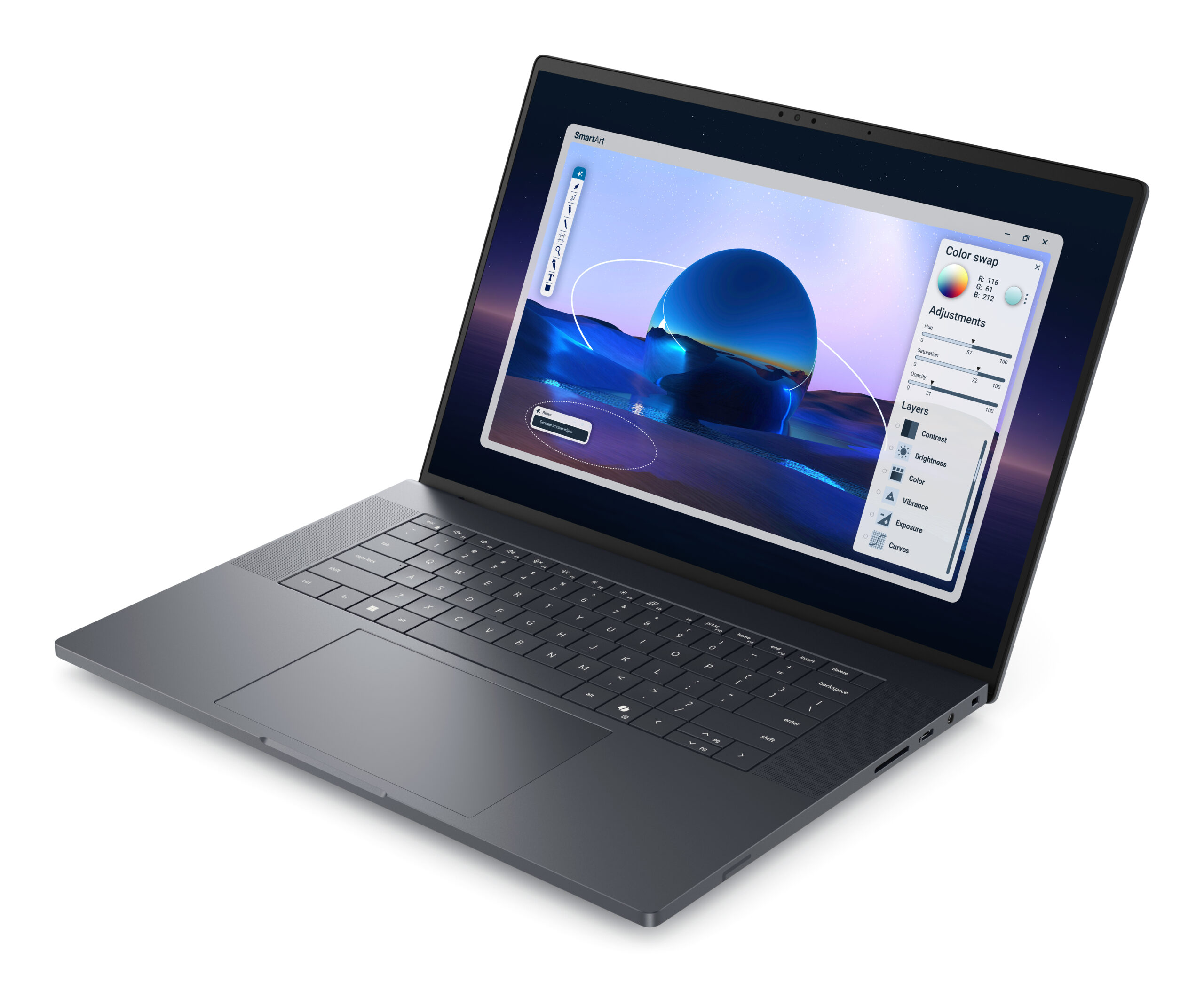 DELL Pro Max 16 Premium MA16250 Intel Core Ultra 7 265H Mobiel werkstation 40,6 cm (16") Full HD+ 32 GB LPDDR5x-SDRAM 1 TB SSD NVIDIA RTX PRO 2000 Blackwell Wi-Fi 7 (802.11be) Windows 11 Pro Engels Zwart - Afbeelding 3