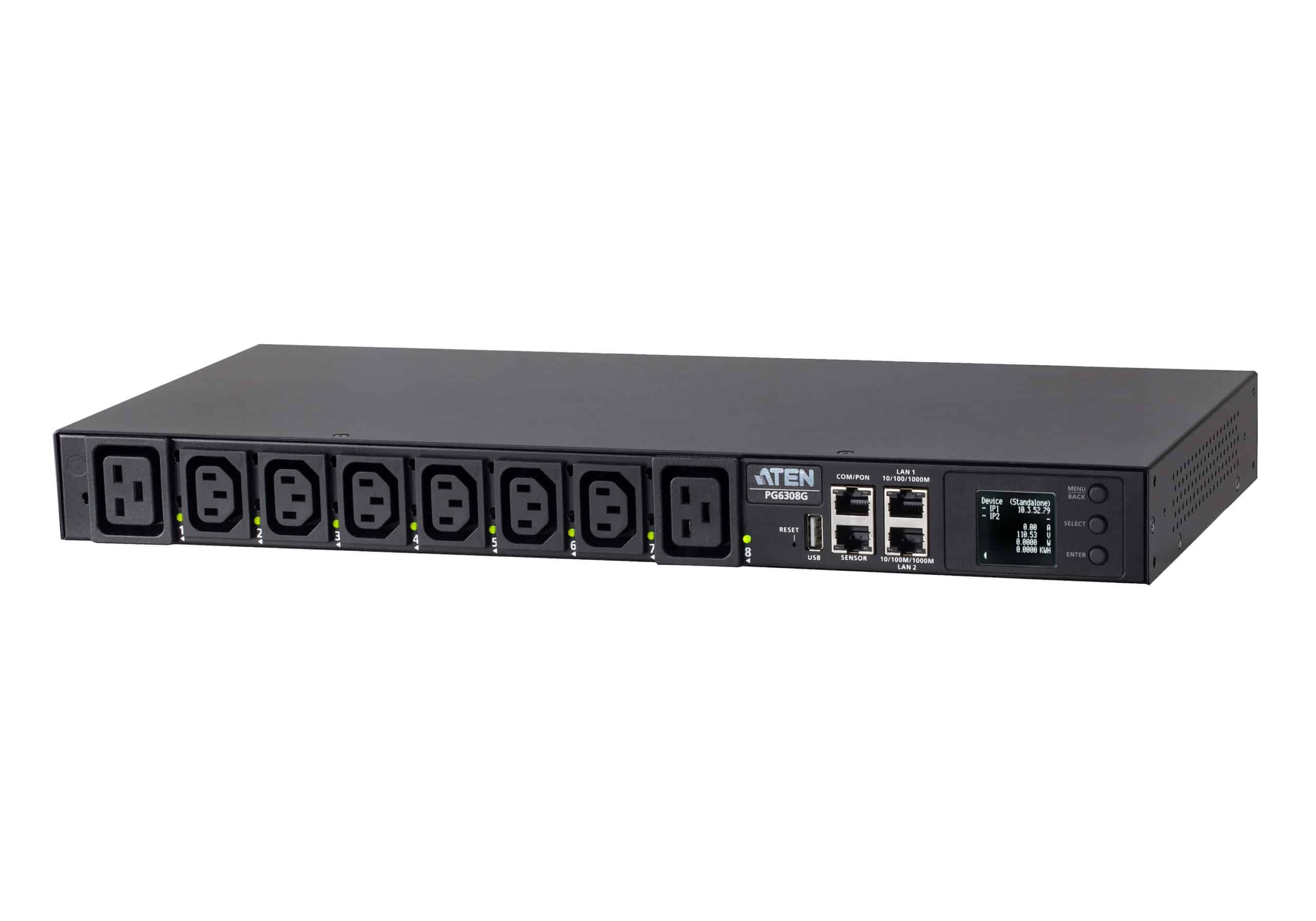 ATEN PG6308G-AT energiedistributie 8 AC-uitgang(en) 1U Zwart Stekkerdoos - Afbeelding 4