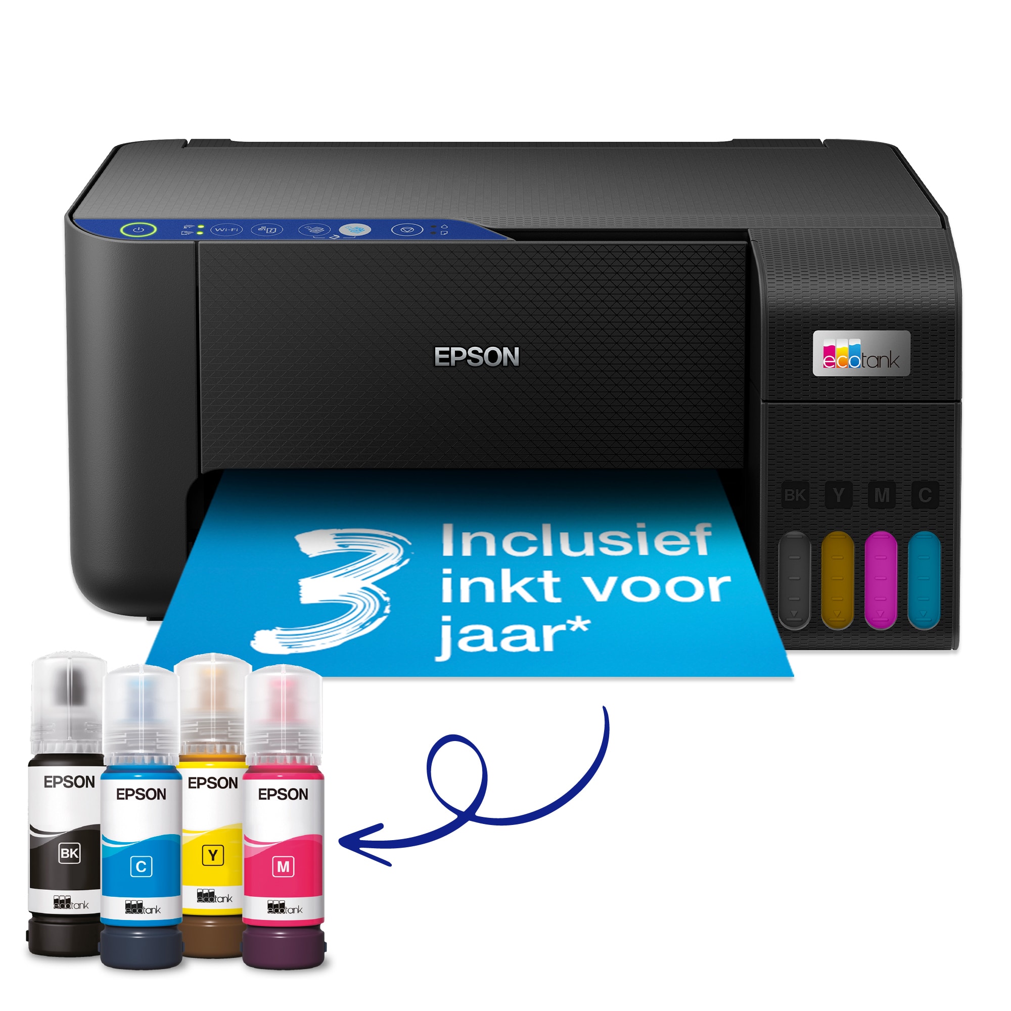 Epson EcoTank ET-2811 A4 multifunctionele Wi-Fi-printer met inkttank, inclusief tot 3 jaar inkt - Afbeelding 2