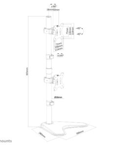 Neomounts FPMA-D550DDVBLACK Full Motion Dual desk mount, 2x 10-32", 16 kg, 91 cm, 75x75/