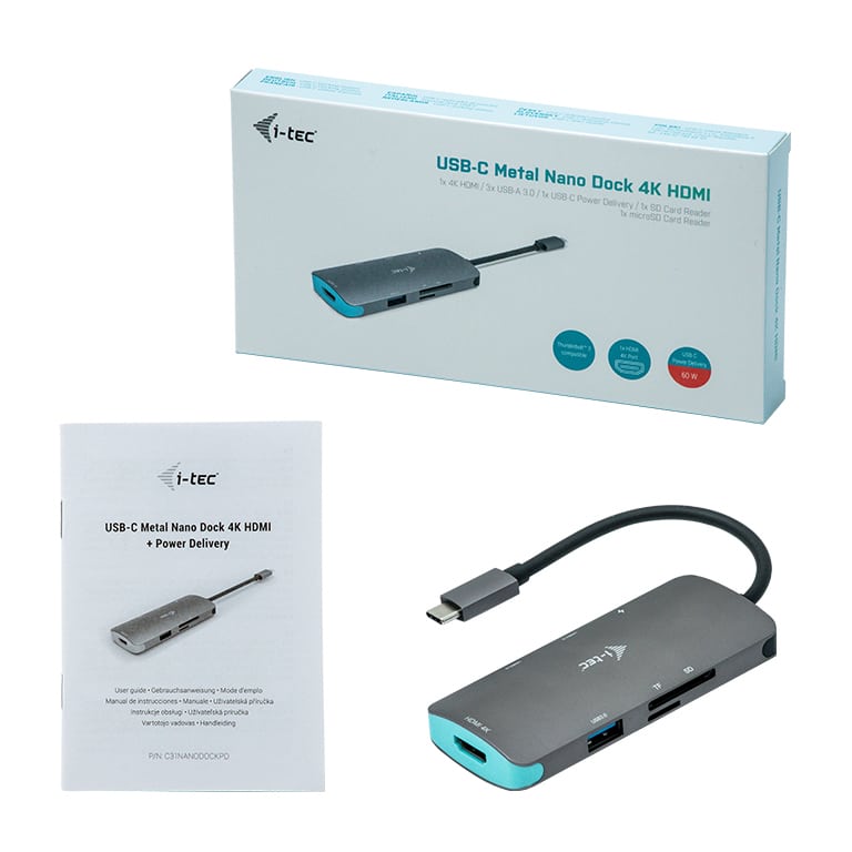 i-tec Metal USB-C Nano dockingstation 4K HDMI + Stroomvoorziening 100 W - Afbeelding 5