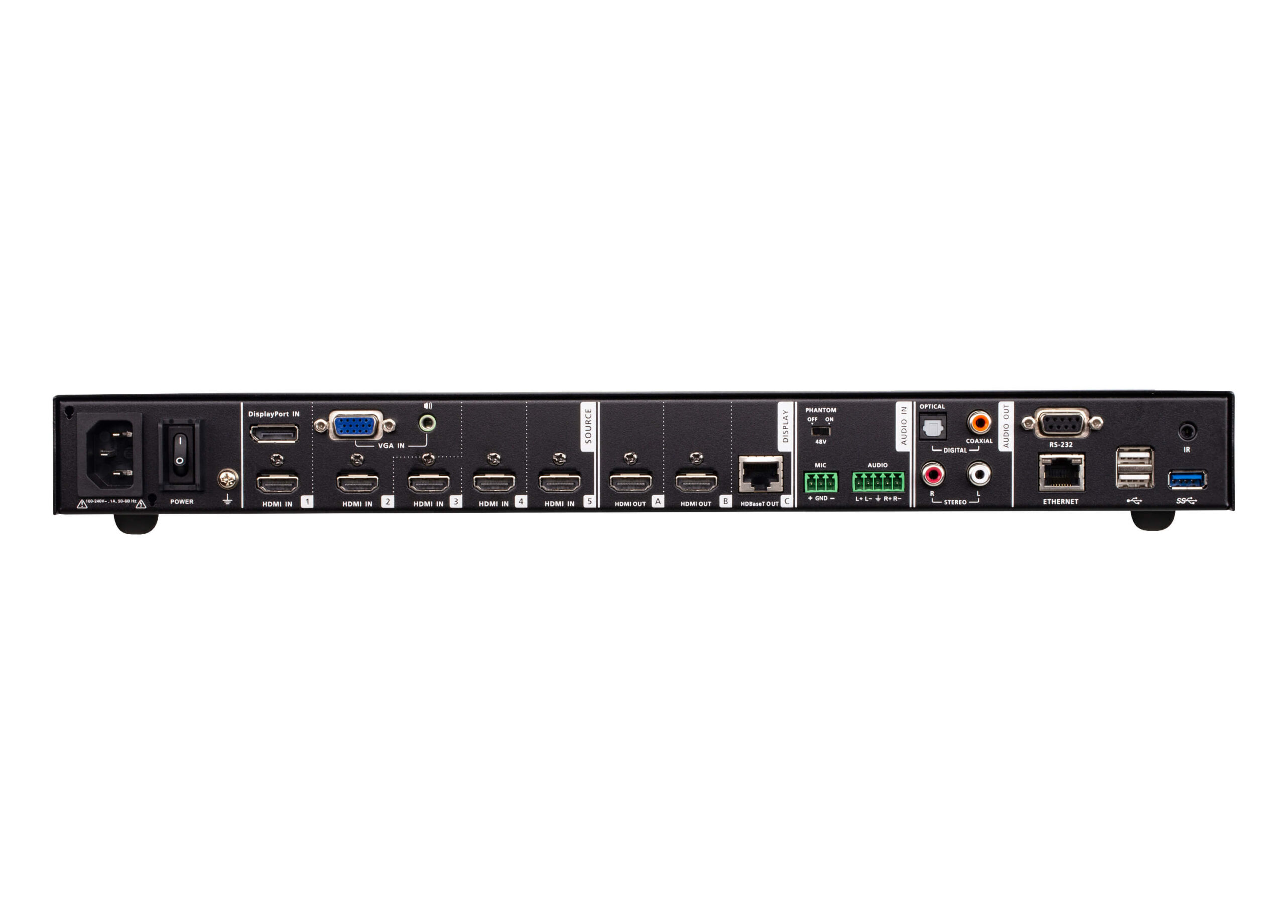 ATEN 7 x 3 Matrix Switch voor naadloze presentaties met schaler, streaming, audiomixer en HDBaseT - Afbeelding 2