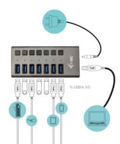 i-tec USB 3.0 Charging HUB 7port + Power Adapter 36 W - Afbeelding 2