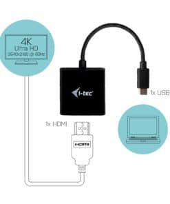 i-tec C31HDMI60HZP video kabel adapter 0,15 m USB Type-C HDMI Zwart, Turkoois - Afbeelding 3