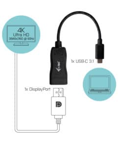 i-tec C31DP60HZP video kabel adapter 0,15 m USB-C 3.1 DisplayPort Zwart - Afbeelding 2