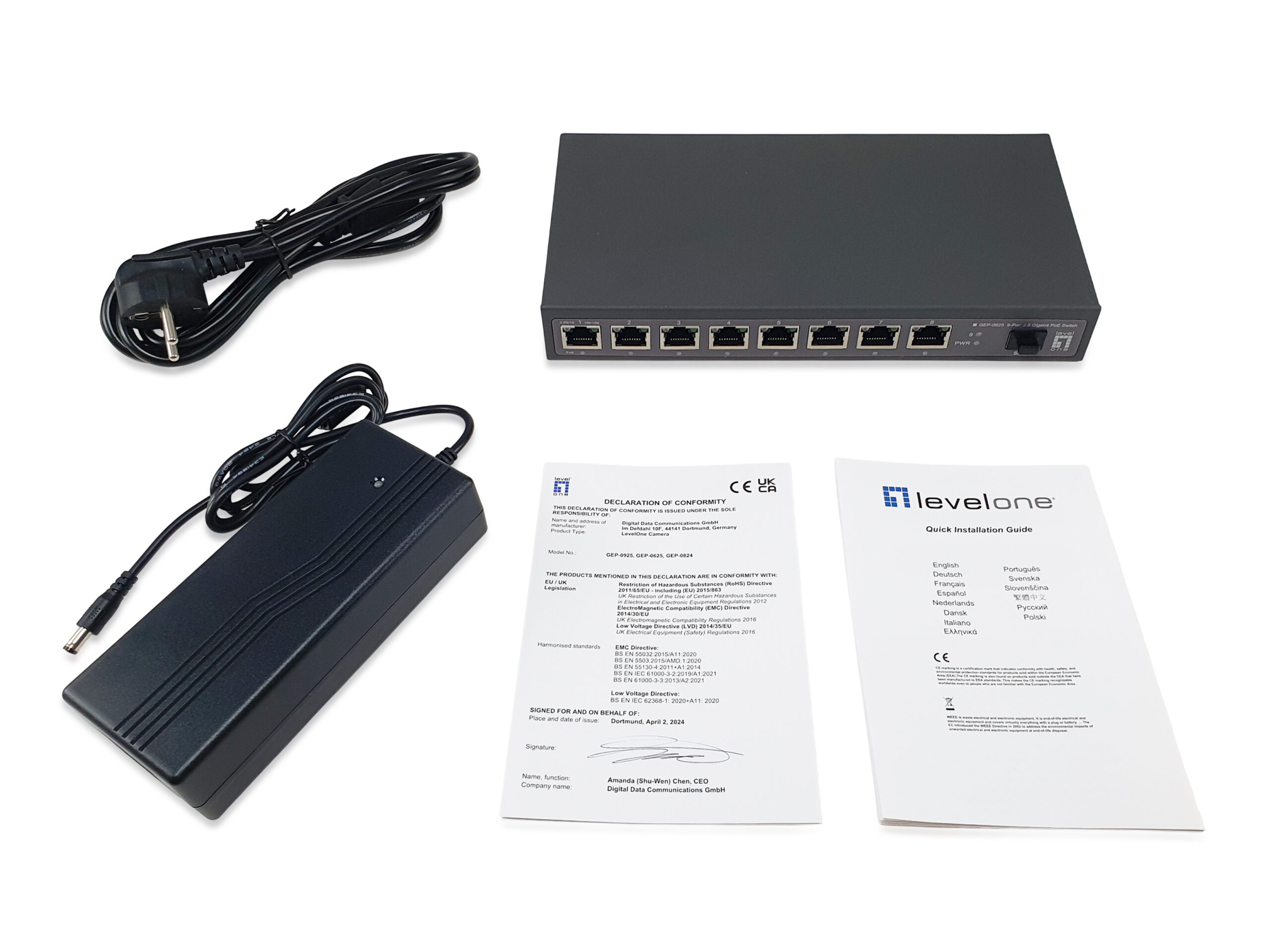 LevelOne GEP-0925 netwerk-switch Unmanaged 2.5G Ethernet (100/1000/2500) Power over Ethernet (PoE) Zwart - Afbeelding 6