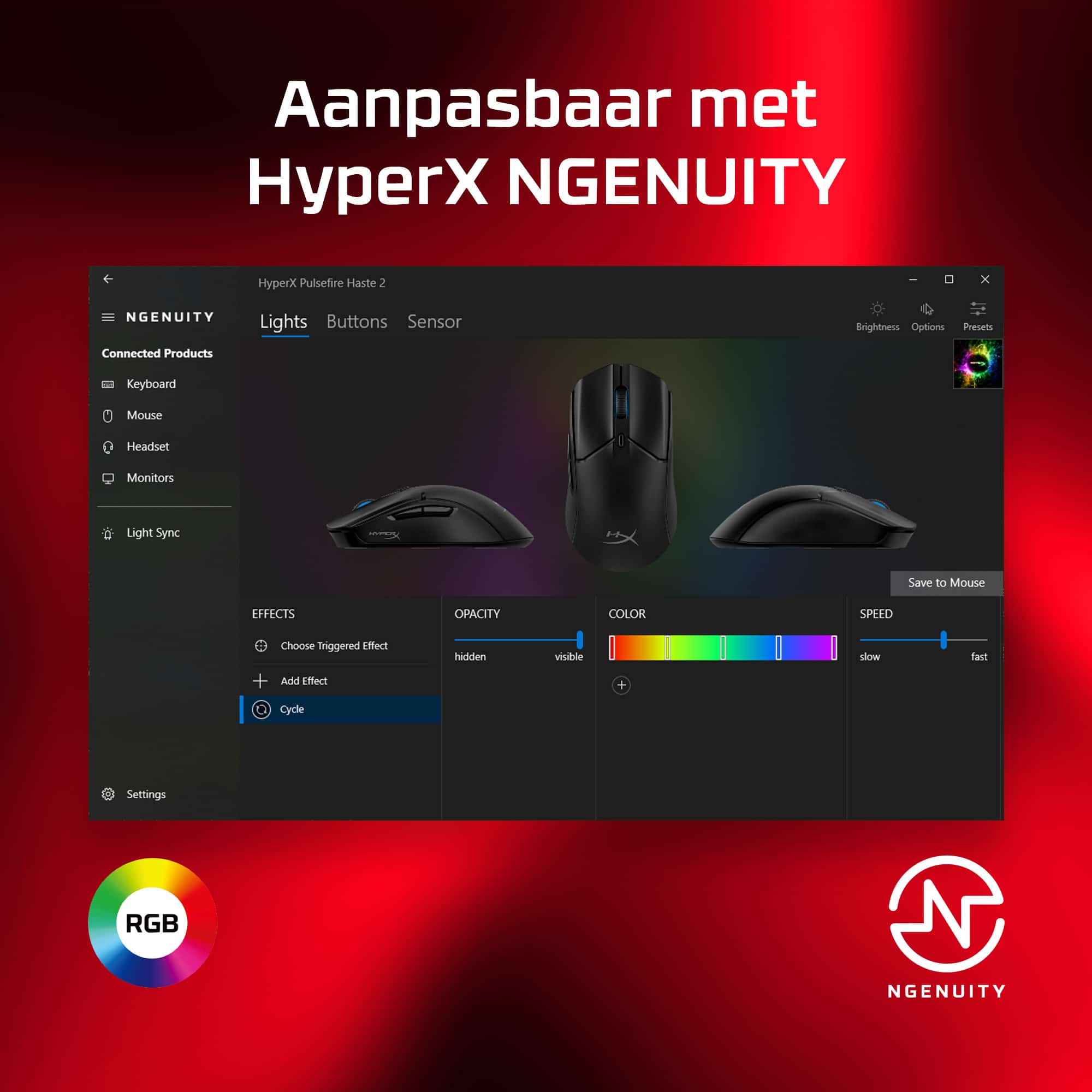 HyperX Pulsefire Haste 2 - gamingmuis (zwart) - Afbeelding 4