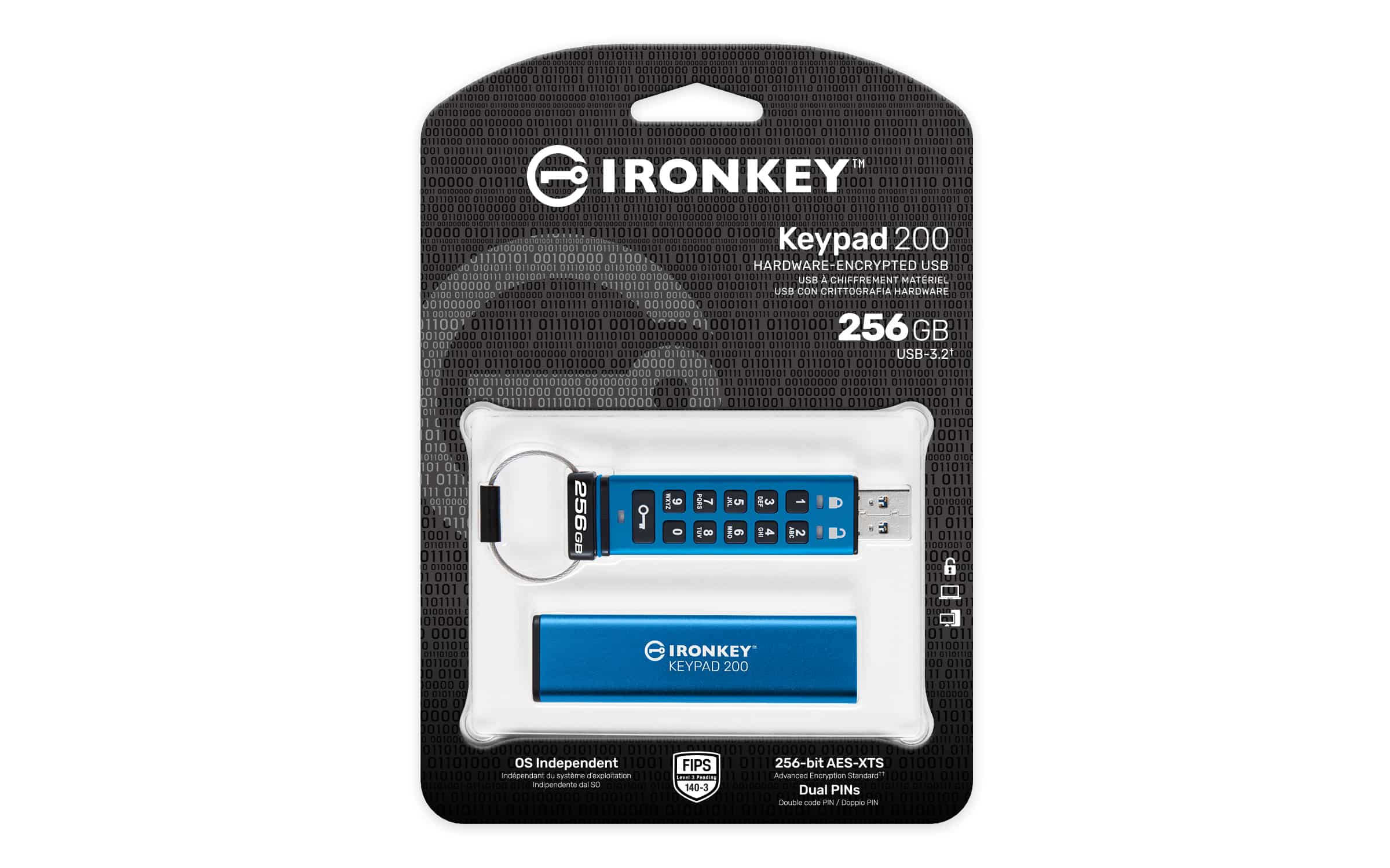 Kingston Technology IronKey 256GB Keypad 200, FIPS 140-3 Lvl 3 AES-256 versleuteld - Afbeelding 3