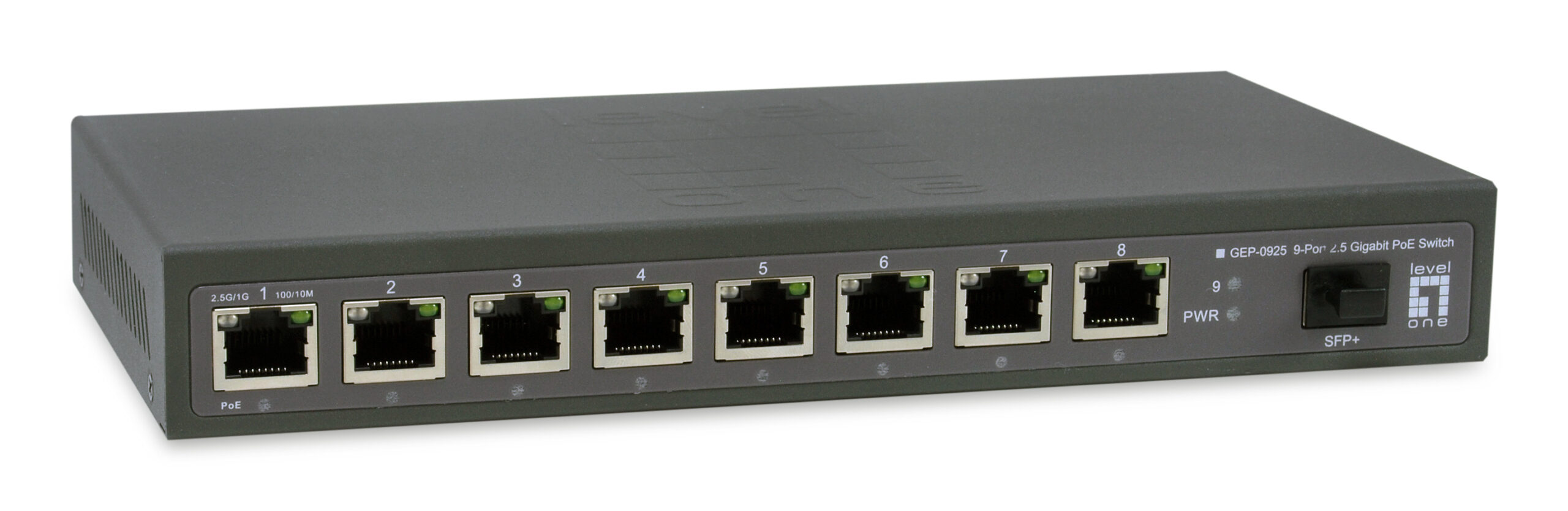LevelOne GEP-0925 netwerk-switch Unmanaged 2.5G Ethernet (100/1000/2500) Power over Ethernet (PoE) Zwart