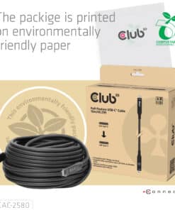 CLUB3D 15M Full-Feature USB-C Cable / 49.21ft 8K60Hz 10Gbps 60W - Afbeelding 3