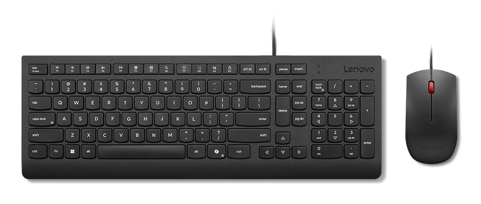 Lenovo KB MICE_BO Essencial WR KBMS GB A1 toetsenbord Inclusief muis Universeel USB Brits Engels Zwart
