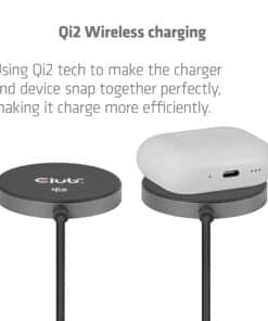 CLUB3D CAC-3027 Qi2 25W draadloze oplader zwart Qi 2.2 MagSafe-compatibel magnetisch pad - Afbeelding 5