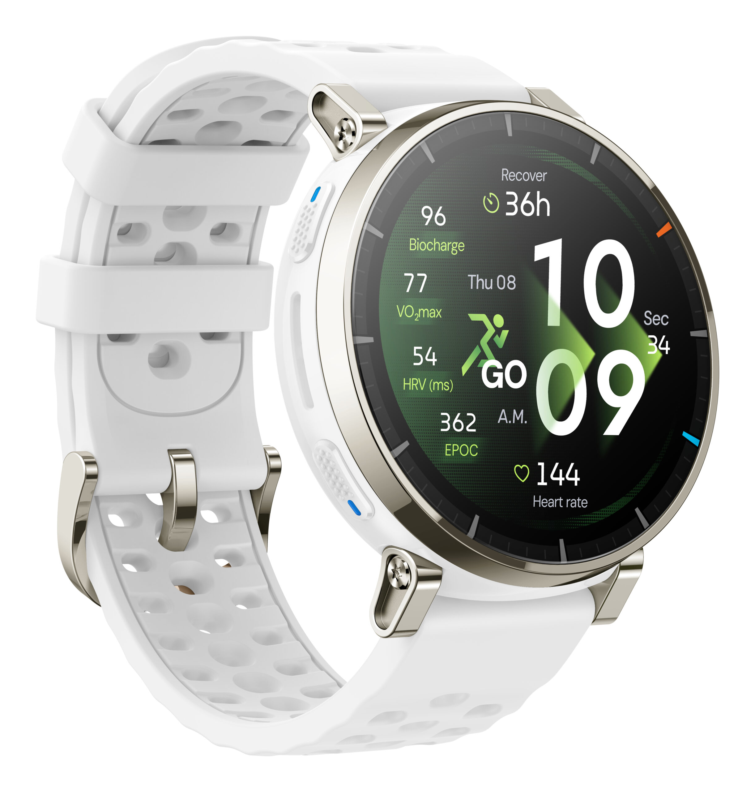 Amazfit Active 3 3,35 cm (1.32") AMOLED Digitaal 466 x 466 Pixels Touchscreen Goud GPS - Afbeelding 4