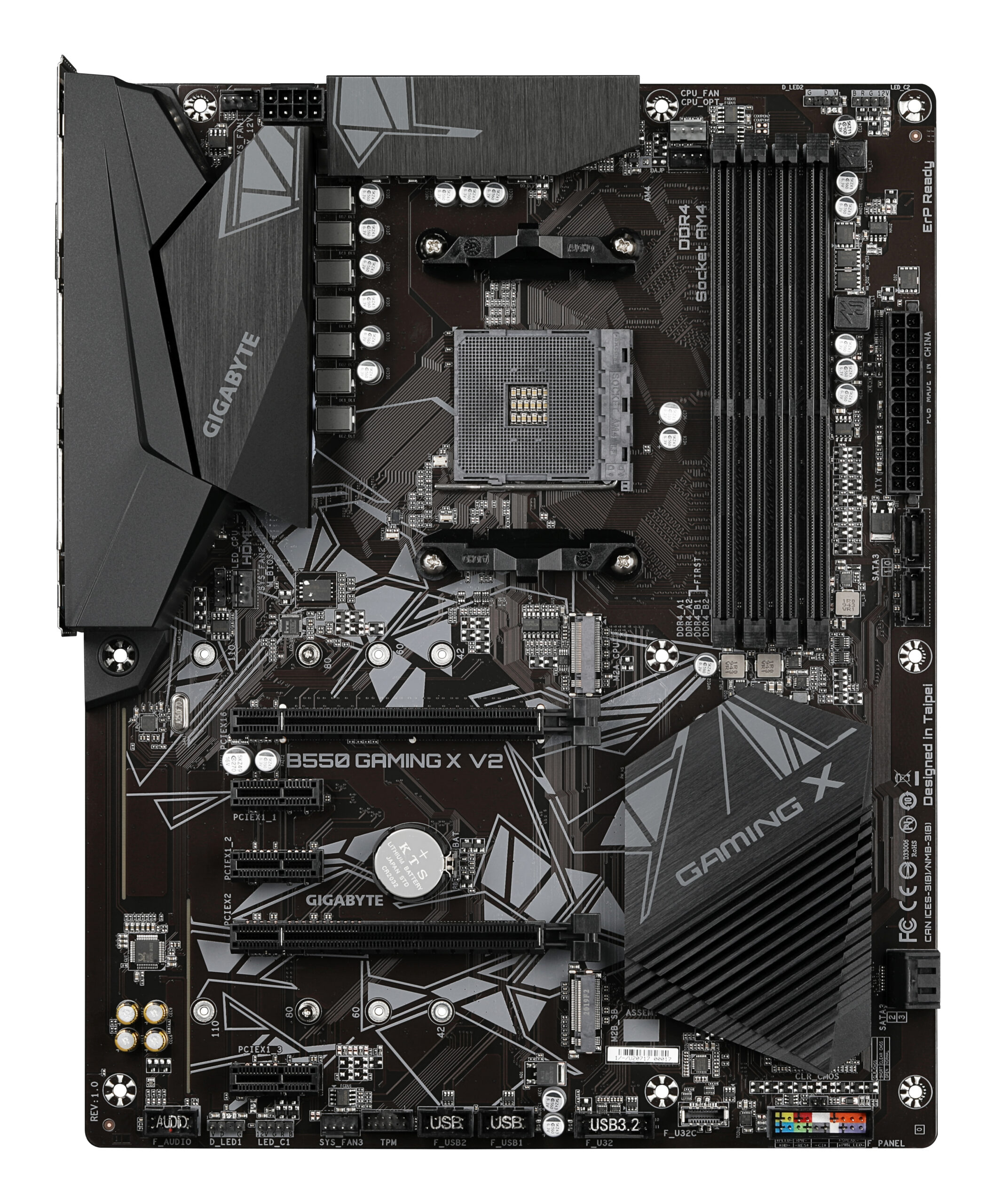 Gigabyte B550 GAMING X V2, ATX, AMD Ryzen, AM4, 4x DDR4, 3200 Mhz, M.2, 100 GBe, TPM - Afbeelding 2